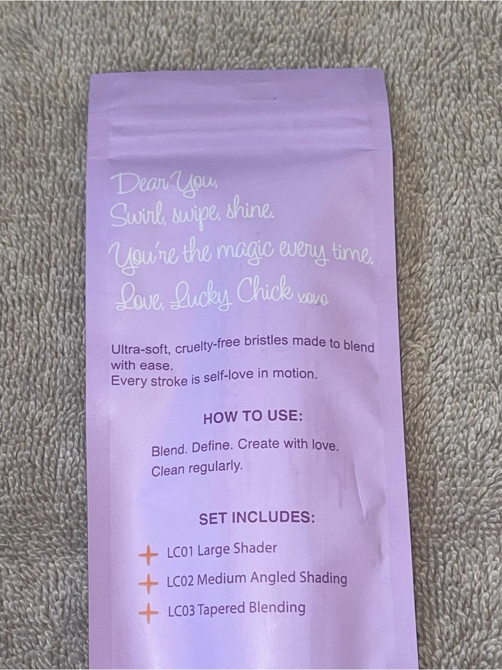 Lucky chick makeup brush set